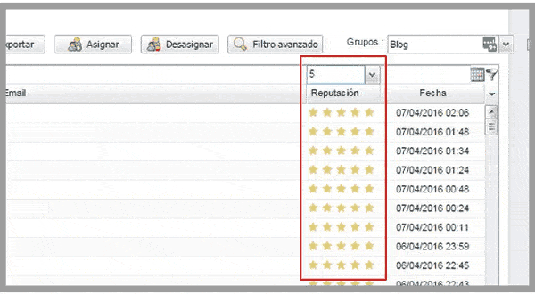 Segmentación suscriptores Email