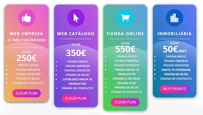 Planes diseño web Planes diseño web