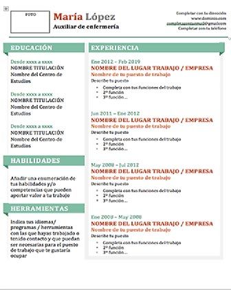 Plantilla currículum sencillo