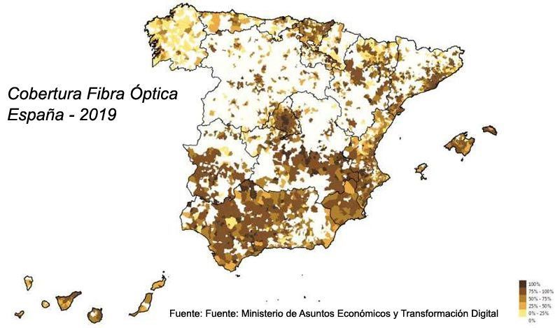 Cobertura de fibra óptica España
