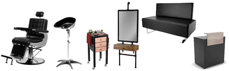 Mobiliario para barbería minimalista
